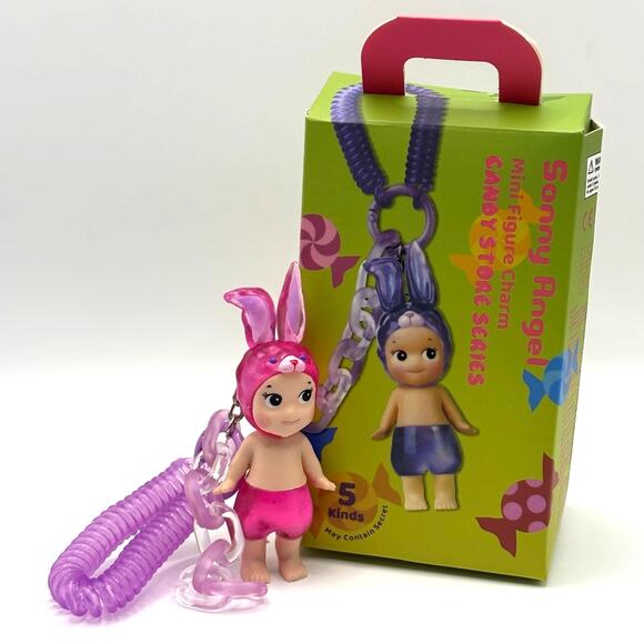 New Sonny Angel Candy Store Series Purple Rabbit Keychain - Picture 1 of 2